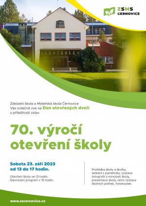 70. výročí otevření školy v Černovicích 1